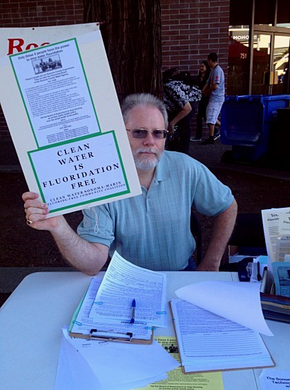 Gathering signatures on petitions at the Santa Rosa Wednesday Night Market, May 2013