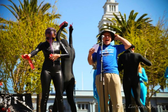 Dr. Bill Osmunson and Fluoride Girls Get the F Out. Photo by C. Lucero