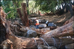 creating salmon pools on Dry Creek