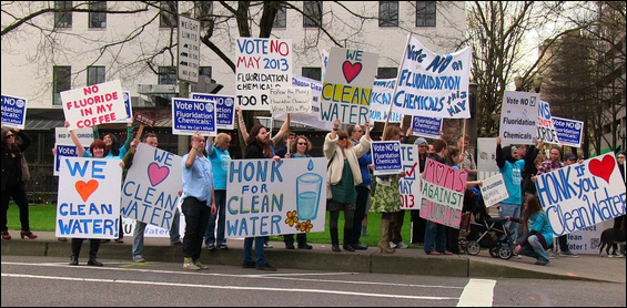 An inspirational moment in the victorious Clean Water Portland Campaign. Photo: Hiram Asmuth