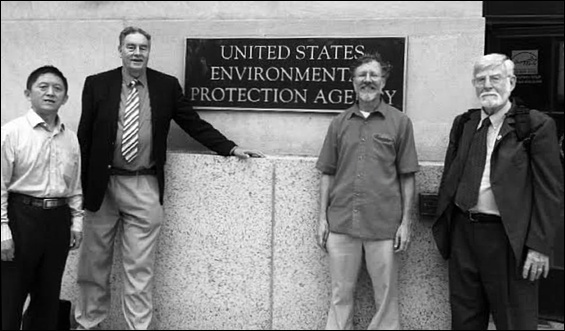 Research scientist Quon Yong Xiang, toxicologist Paul Connett, FAN's Chris Neurath, and NTEU 280 founding member Bill Hirzy visit EPA Headquarters (9/5/2019)